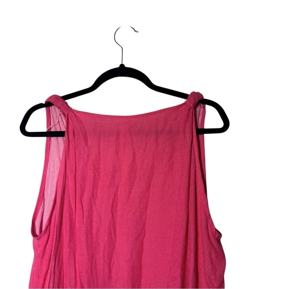 Pink Layered Silk Cotton Blend Flowy Tunic Top Approx Large - Picture 5 of 9